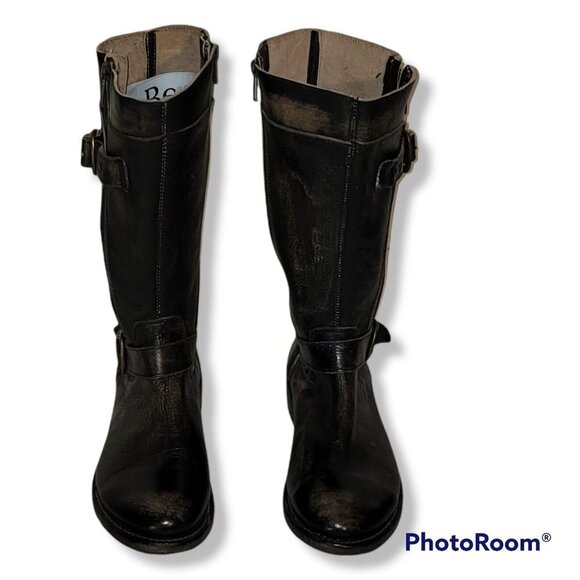 Bed Stu Shoes - Bed Stü Brown Cobbler Series Distressed Calf Height Motorcycle Style Boots 7.5